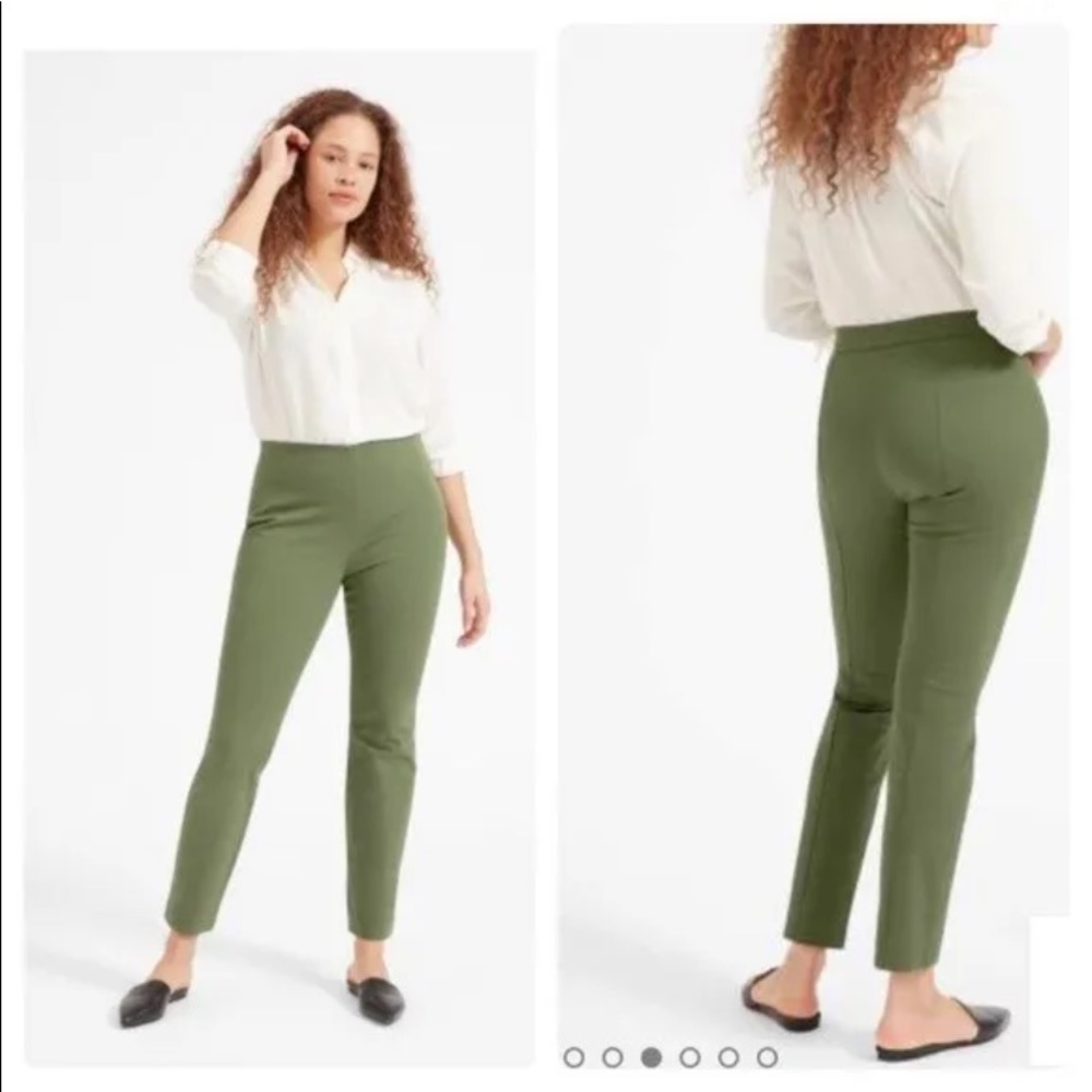 EVERLANE PONTE SIDE ZIP PANTS CROP/ANKLE OLIVE GREEN Size 4.
